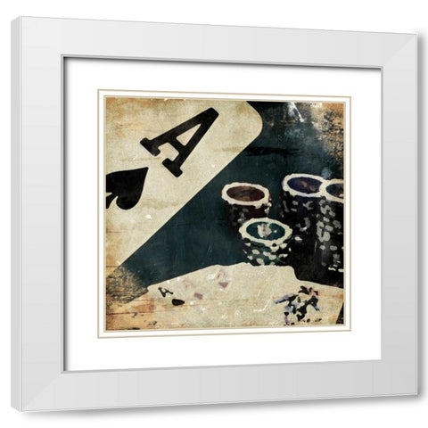 Poker Play Three White Modern Wood Framed Art Print with Double Matting by Grey, Jace