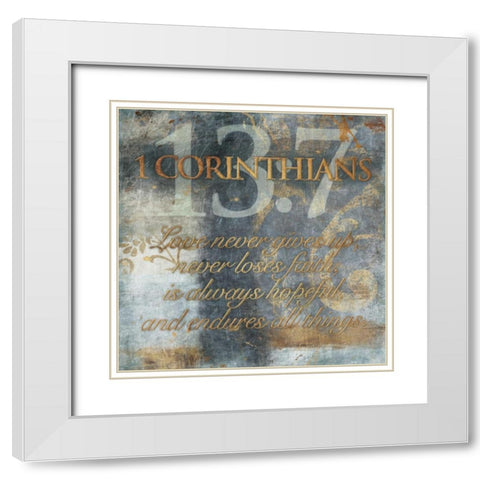 Never Gives Up White Modern Wood Framed Art Print with Double Matting by Grey, Jace