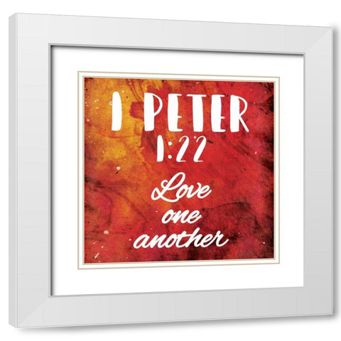Love One Another White Modern Wood Framed Art Print with Double Matting by Grey, Jace