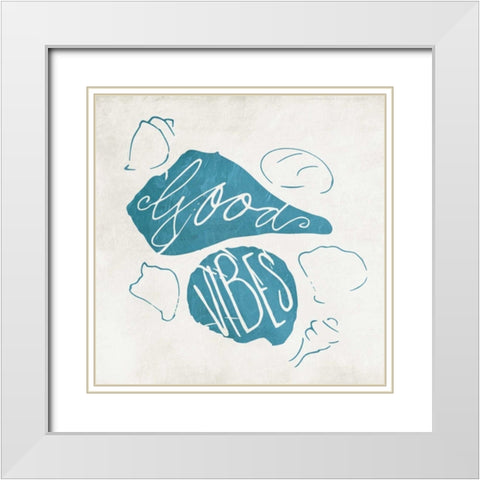 Good Vibes Clean White Modern Wood Framed Art Print with Double Matting by Grey, Jace