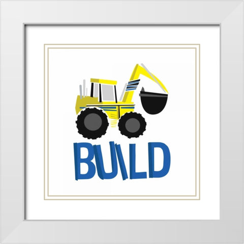 Yellow Build White Modern Wood Framed Art Print with Double Matting by Grey, Jace