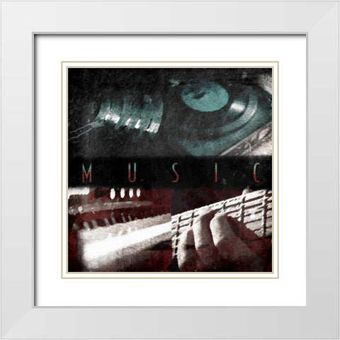 Music Time White Modern Wood Framed Art Print with Double Matting by Grey, Jace