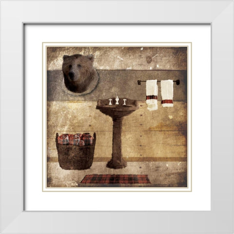 Cabin Sink White Modern Wood Framed Art Print with Double Matting by Grey, Jace