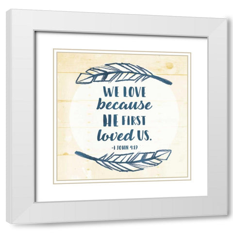 He Loved White Modern Wood Framed Art Print with Double Matting by Grey, Jace