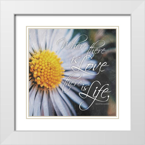 Love Life White Modern Wood Framed Art Print with Double Matting by Grey, Jace