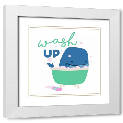 Wash Up White Modern Wood Framed Art Print with Double Matting by Grey, Jace