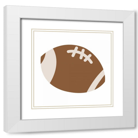 Football White Modern Wood Framed Art Print with Double Matting by Grey, Jace