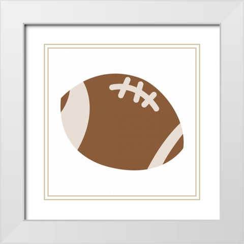 Football White Modern Wood Framed Art Print with Double Matting by Grey, Jace