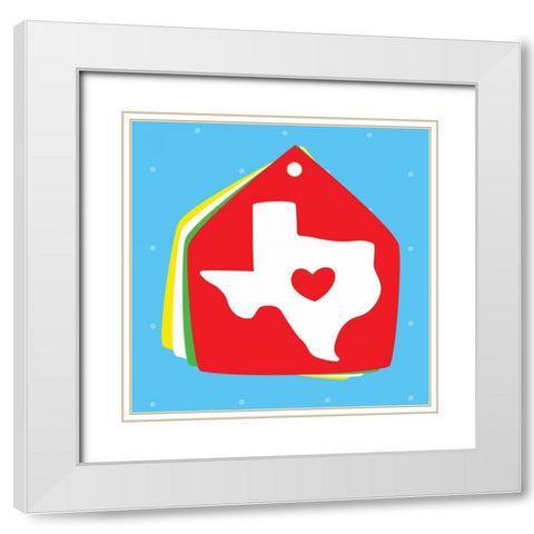 Love Texas White Modern Wood Framed Art Print with Double Matting by Grey, Jace