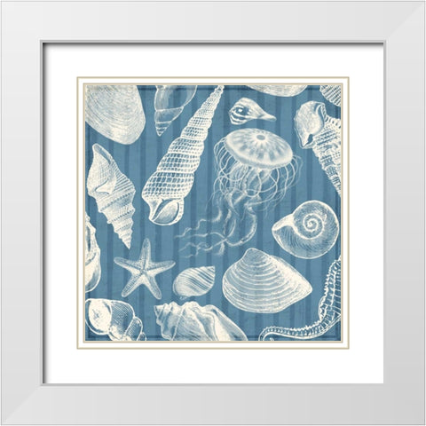 Blue Sea Mash Up White Modern Wood Framed Art Print with Double Matting by Grey, Jace