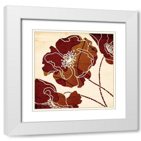 Fall Flower Power Mate White Modern Wood Framed Art Print with Double Matting by Grey, Jace