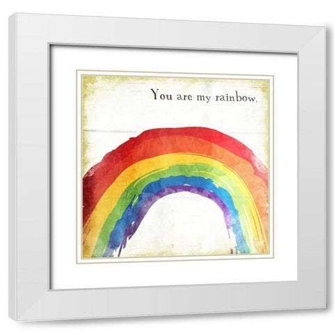 Rainbow White Modern Wood Framed Art Print with Double Matting by Grey, Jace