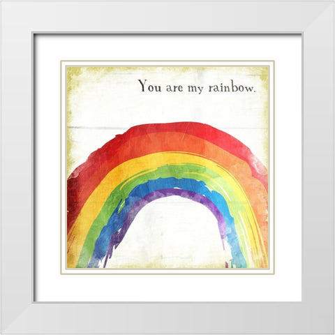 Rainbow White Modern Wood Framed Art Print with Double Matting by Grey, Jace