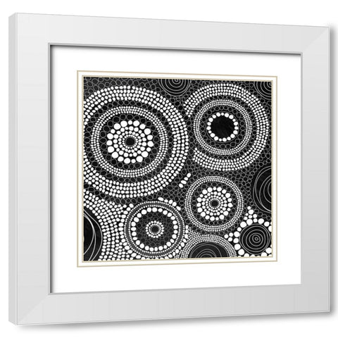 Circular Sound White Modern Wood Framed Art Print with Double Matting by Grey, Jace