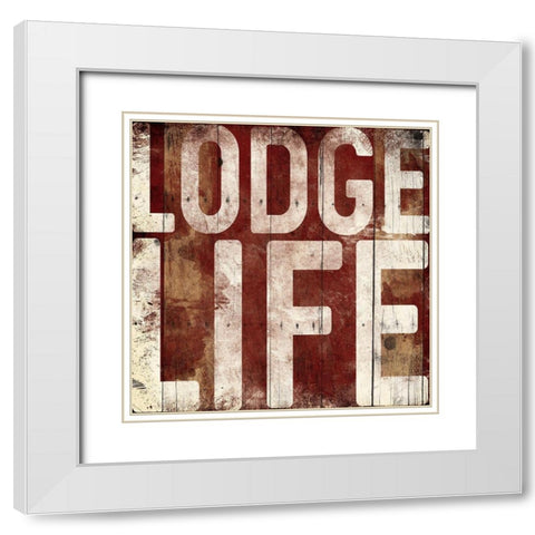 Lodge Life White Modern Wood Framed Art Print with Double Matting by Grey, Jace