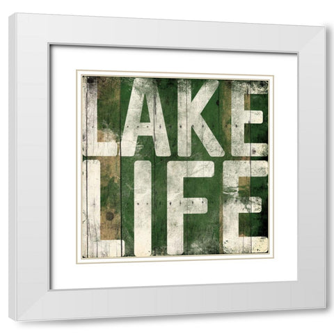 Lake Life White Modern Wood Framed Art Print with Double Matting by Grey, Jace