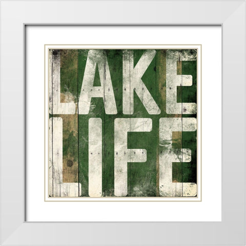 Lake Life White Modern Wood Framed Art Print with Double Matting by Grey, Jace