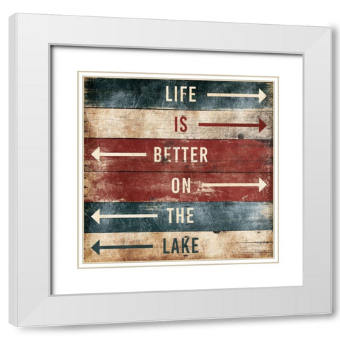Better On Lake White Modern Wood Framed Art Print with Double Matting by Grey, Jace