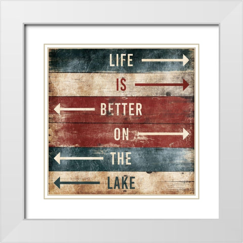 Better On Lake White Modern Wood Framed Art Print with Double Matting by Grey, Jace