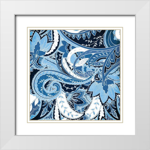 Overgrown Blue  White Modern Wood Framed Art Print with Double Matting by Grey, Jace