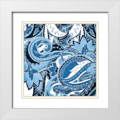 Overgrown Blue Mate White Modern Wood Framed Art Print with Double Matting by Grey, Jace