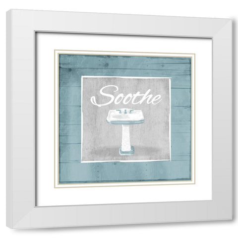 Soothe Sink Wood White Modern Wood Framed Art Print with Double Matting by Grey, Jace