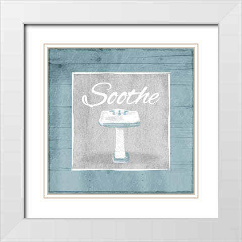 Soothe Sink Wood White Modern Wood Framed Art Print with Double Matting by Grey, Jace