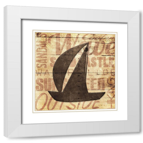 Wooden Boats White Modern Wood Framed Art Print with Double Matting by Grey, Jace