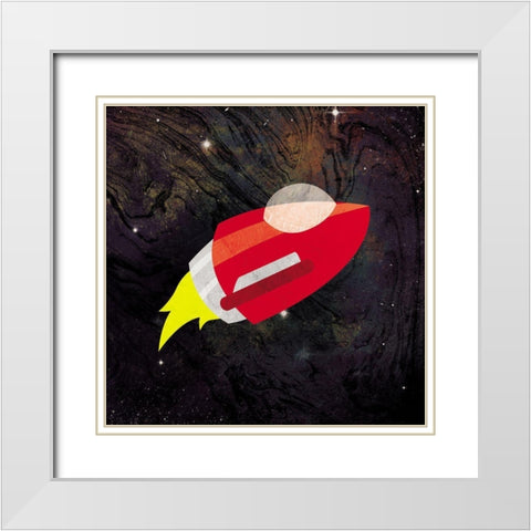 Spaceship Adventure Two White Modern Wood Framed Art Print with Double Matting by Grey, Jace