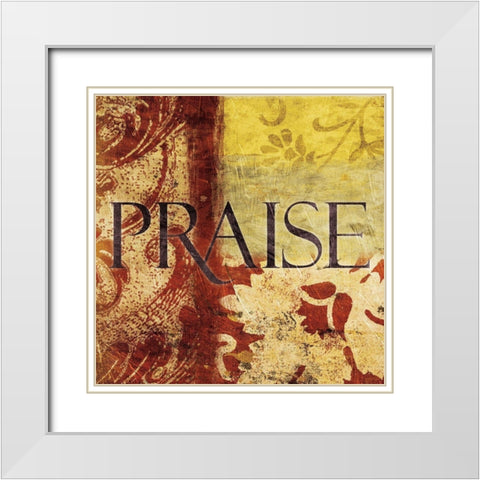 Praise Red White Modern Wood Framed Art Print with Double Matting by Grey, Jace