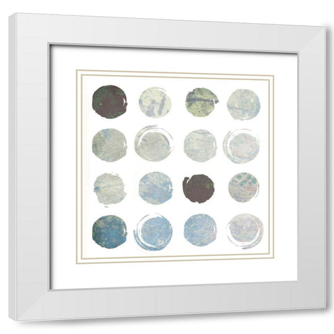 Soft Dots White Modern Wood Framed Art Print with Double Matting by Grey, Jace