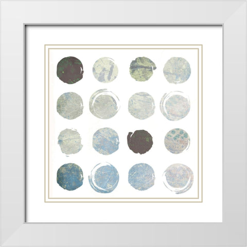 Soft Dots White Modern Wood Framed Art Print with Double Matting by Grey, Jace