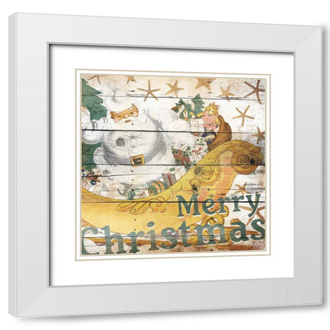 White Christmas White Modern Wood Framed Art Print with Double Matting by Grey, Jace