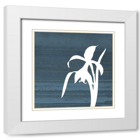 Granite Flower Mate White Modern Wood Framed Art Print with Double Matting by Grey, Jave