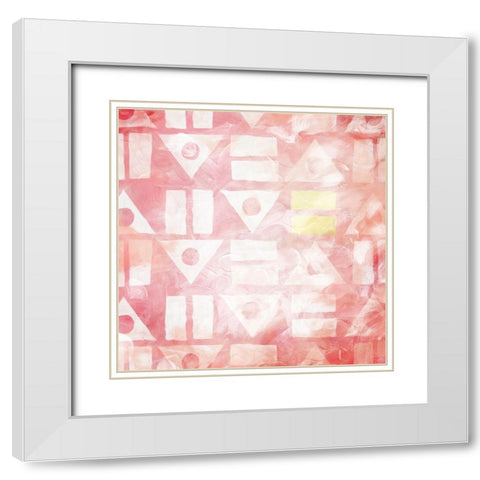 Blush Shapes White Modern Wood Framed Art Print with Double Matting by Grey, Jace