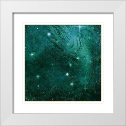 Emerald Galaxy Mate White Modern Wood Framed Art Print with Double Matting by Grey, Jace