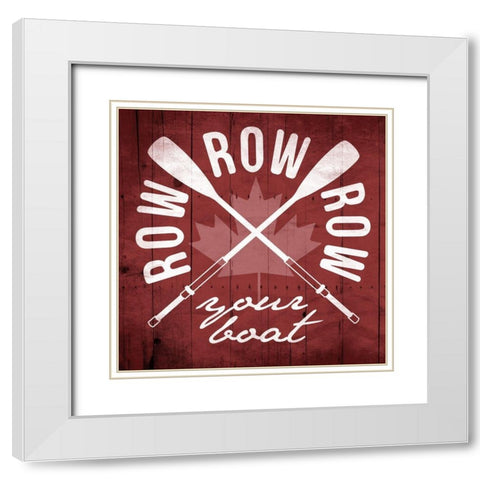 Canada Row Row White Modern Wood Framed Art Print with Double Matting by Grey, Jace