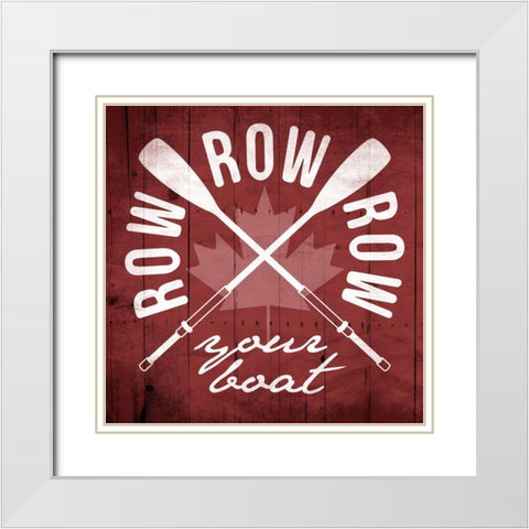 Canada Row Row White Modern Wood Framed Art Print with Double Matting by Grey, Jace