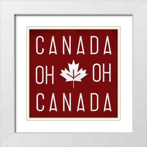 Oh Canada Oh Canada White Modern Wood Framed Art Print with Double Matting by Grey, Jace