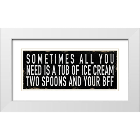 BFF 2 White Modern Wood Framed Art Print with Double Matting by Grey, Jace