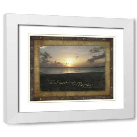 Rejoice White Modern Wood Framed Art Print with Double Matting by Grey, Jace