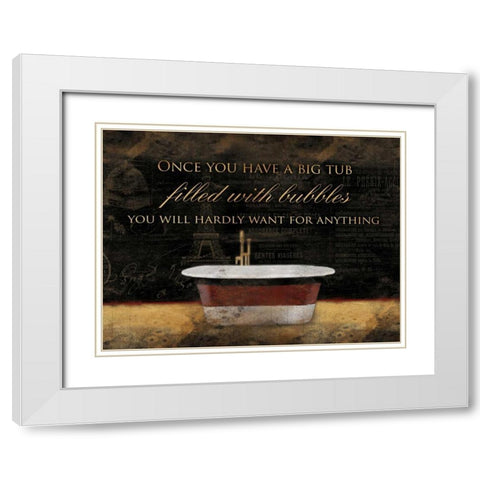 Red Bath Mate 2 White Modern Wood Framed Art Print with Double Matting by Grey, Jace