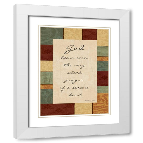God Hears White Modern Wood Framed Art Print with Double Matting by Grey, Jace