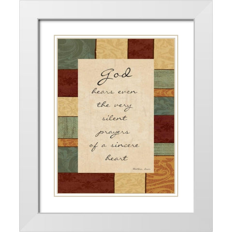God Hears White Modern Wood Framed Art Print with Double Matting by Grey, Jace