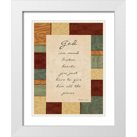 God Can Mend White Modern Wood Framed Art Print with Double Matting by Grey, Jace