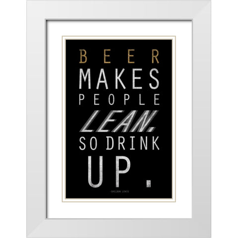 Beer mate White Modern Wood Framed Art Print with Double Matting by Grey, Jace