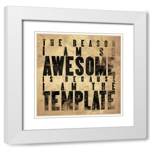 Awesome 1 White Modern Wood Framed Art Print with Double Matting by Grey, Jace