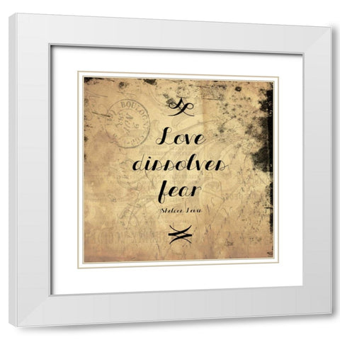 Love White Modern Wood Framed Art Print with Double Matting by Grey, Jace