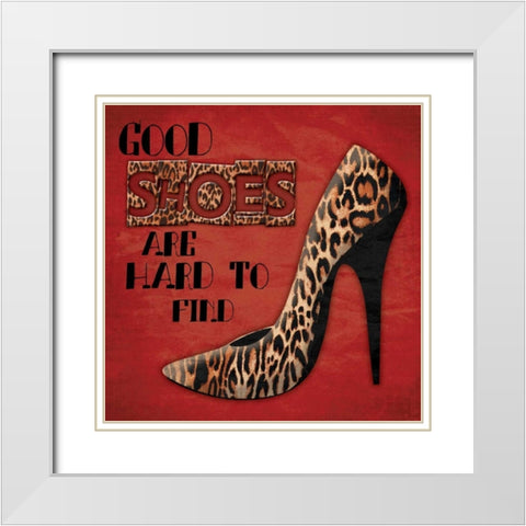 Shoes White Modern Wood Framed Art Print with Double Matting by Grey, Jace