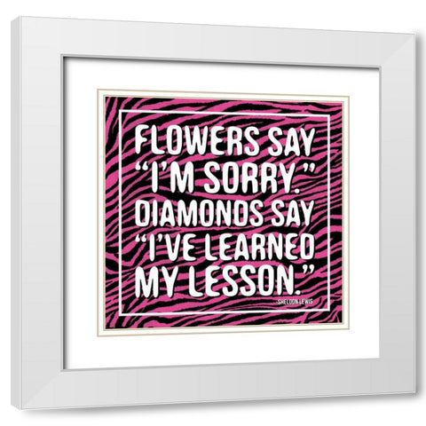 Diamonds White Modern Wood Framed Art Print with Double Matting by Grey, Jace